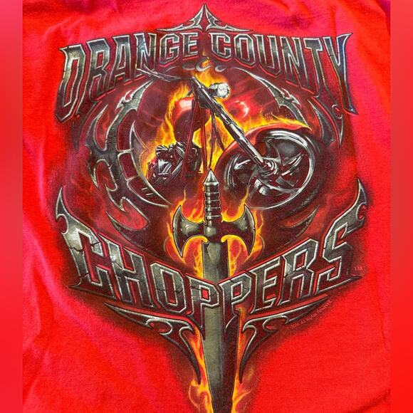 Orange County Choppers NYC Adult Large Long Sleeve T Shirt in Red - Picture 7 of 8